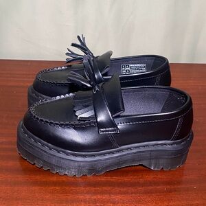Dr. Martens V Adrian Quad Mono Black Leather Platform Tassel Loafers WMNS 5/ M 4